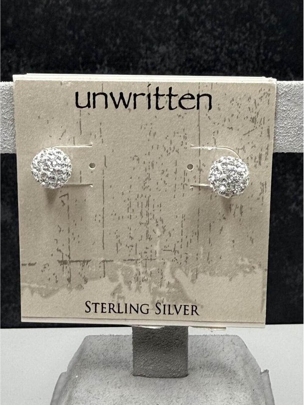 Unwritten - Sterling Silver Crystal Stud Earrings